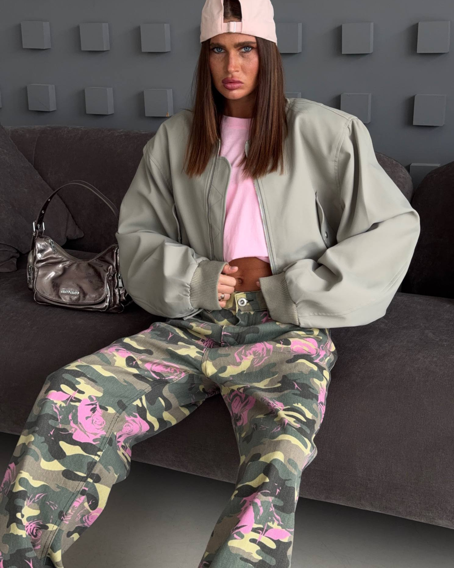 Oversized -Baggy Wide Leg Jeans/ Camouflage Streetwear Denim Pants