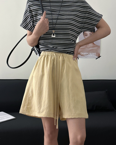 Freizeit-Shorts aus Leinen-Baumwoll-Mischgewebe