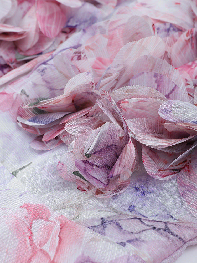 Floral Print Ruffle Mini Dress