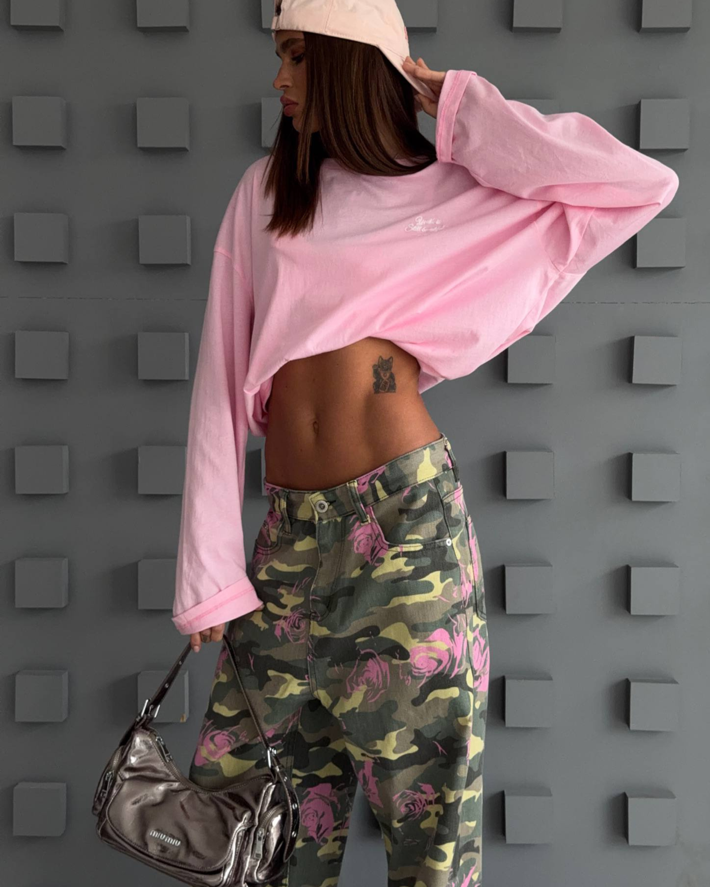 Oversized -Baggy  Wide Leg Jeans/ Camouflage Streetwear Denim Pants