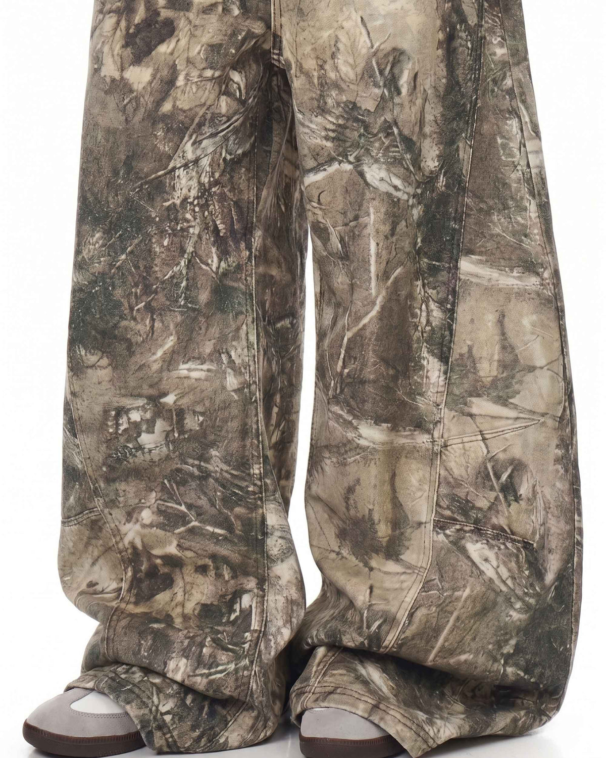 Camouflage-Baggy-Jeans für Damen – lockere Army-Hose