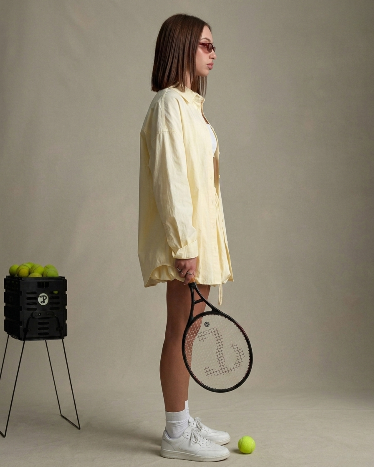 Womens Fashionable Loose-Fit Lace-Up Shirt And Bud-Silhouette Skirt Set