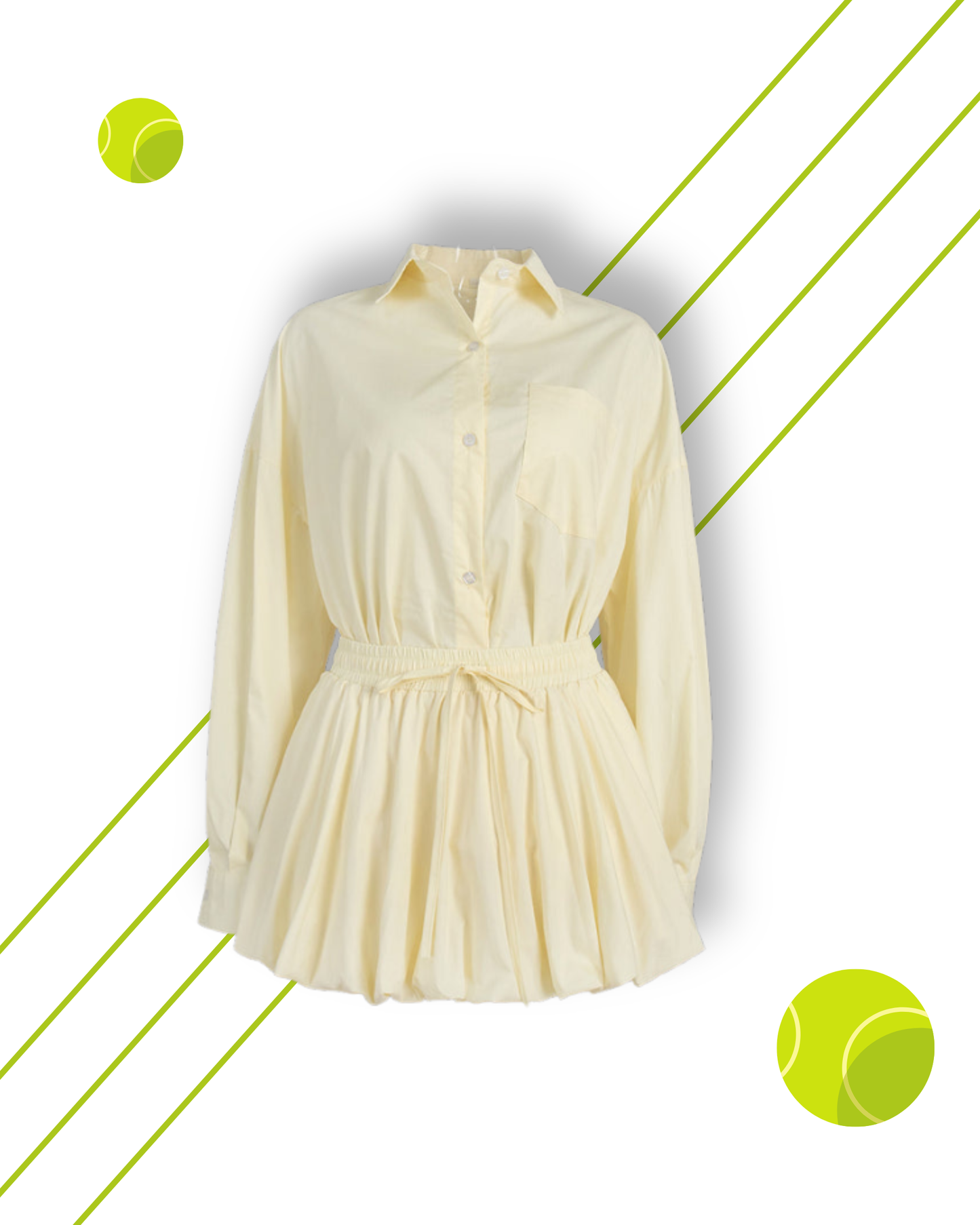 Womens Fashionable Loose-Fit Lace-Up Shirt And Bud-Silhouette Skirt Set