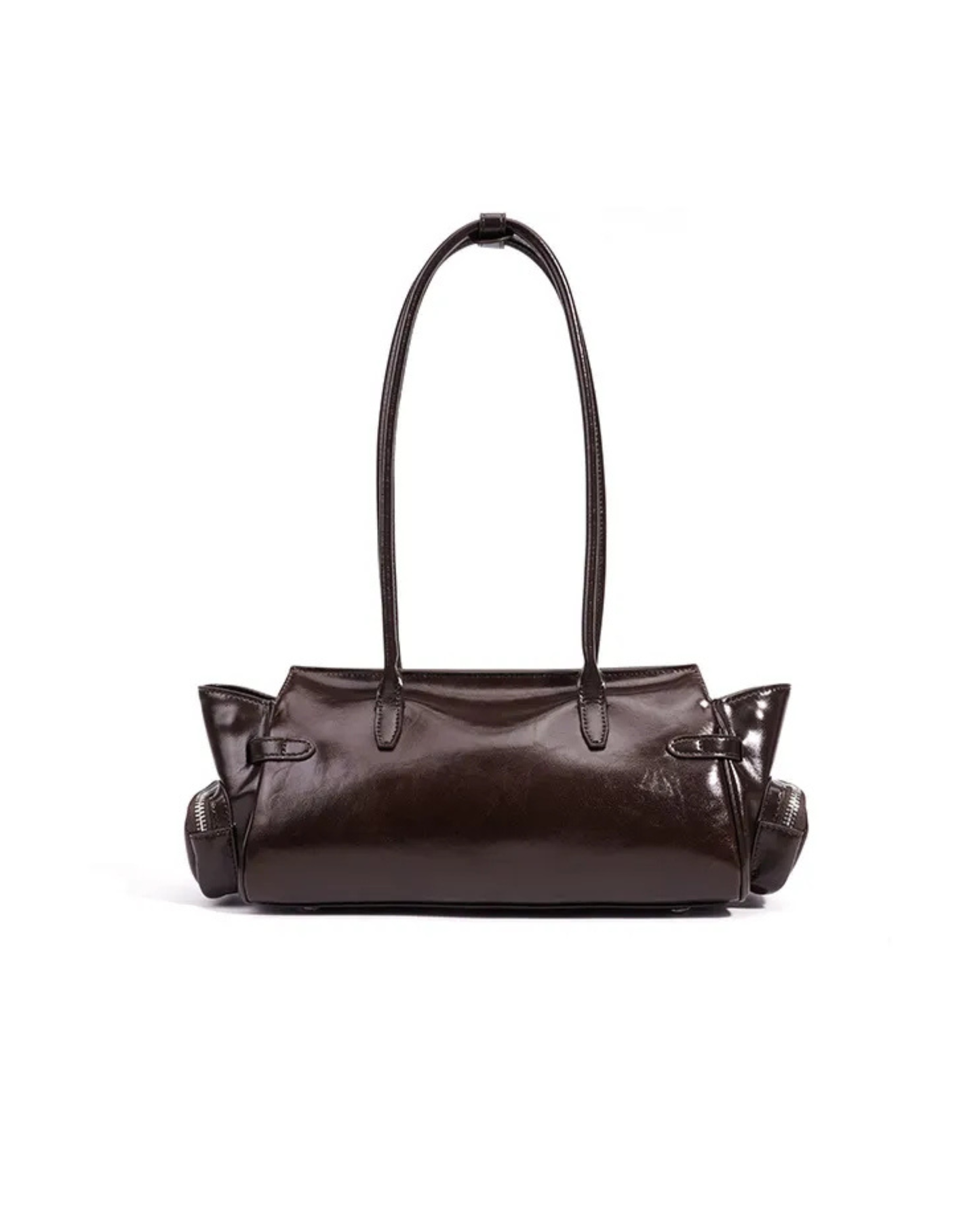 Genuine Leather Structured Shoulder Bag