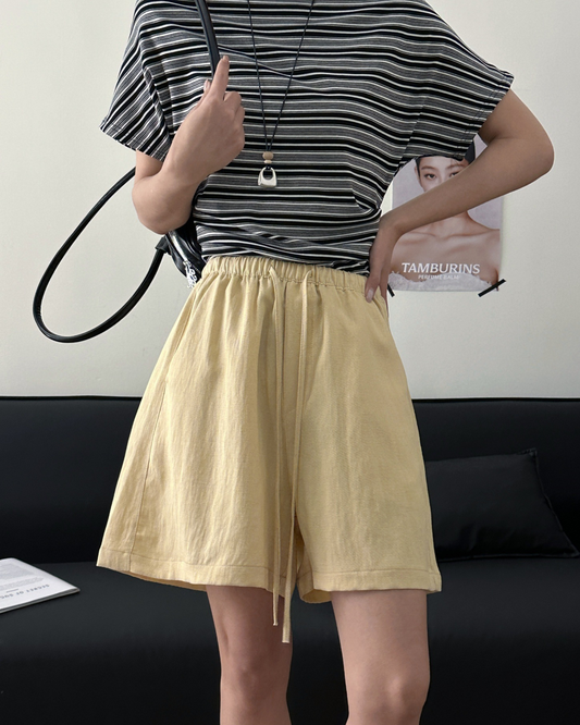 Freizeit-Shorts aus Leinen-Baumwoll-Mischgewebe