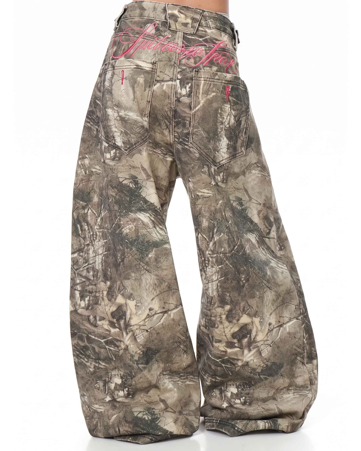 Camouflage-Baggy-Jeans für Damen – lockere Army-Hose