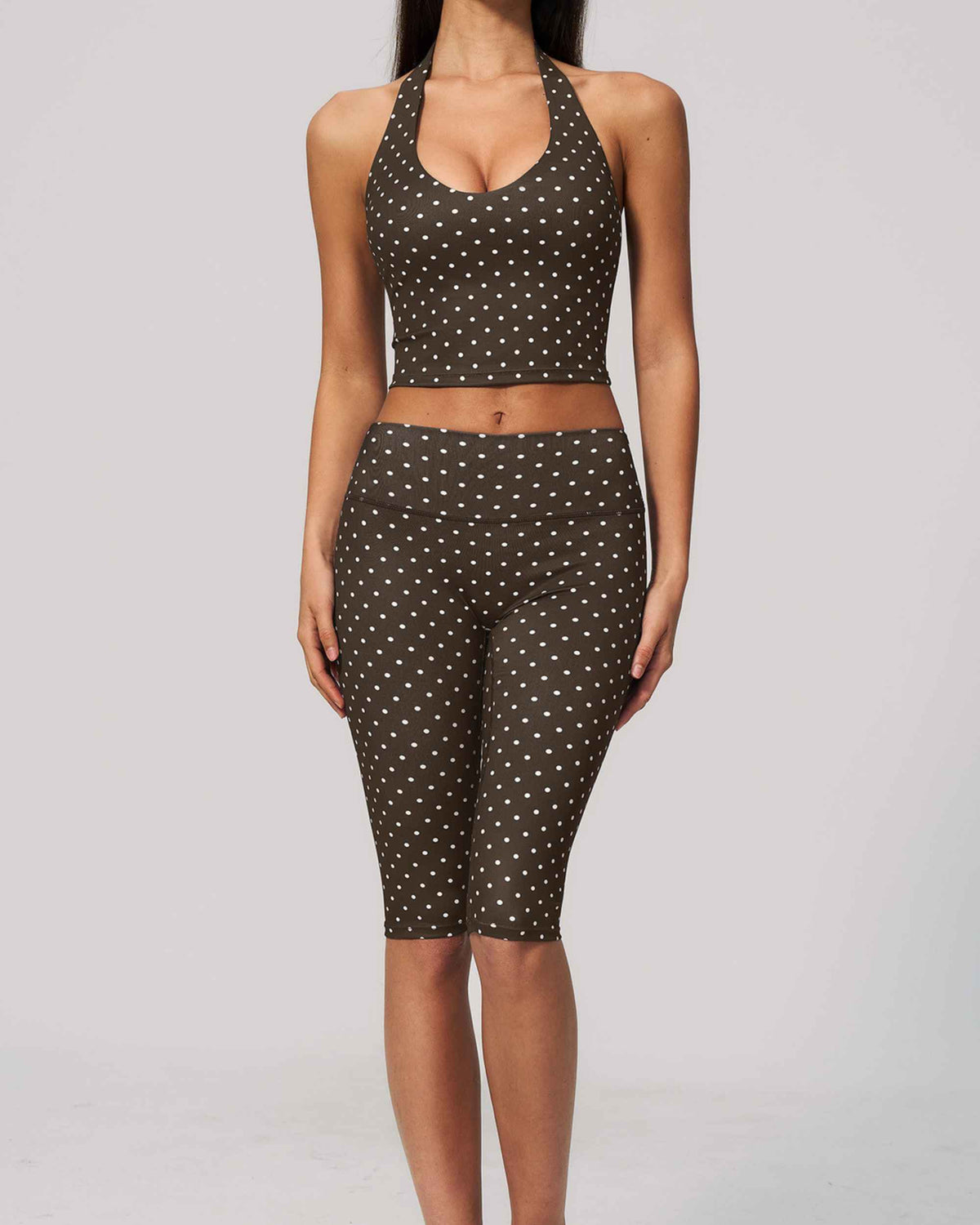 Brown White Polka Dot