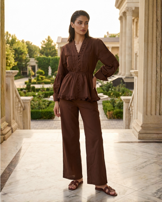 Peplum Two-Piece Set for summer casual Set