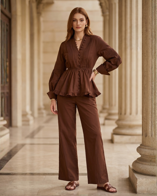 Peplum Two-Piece Set for summer casual Set