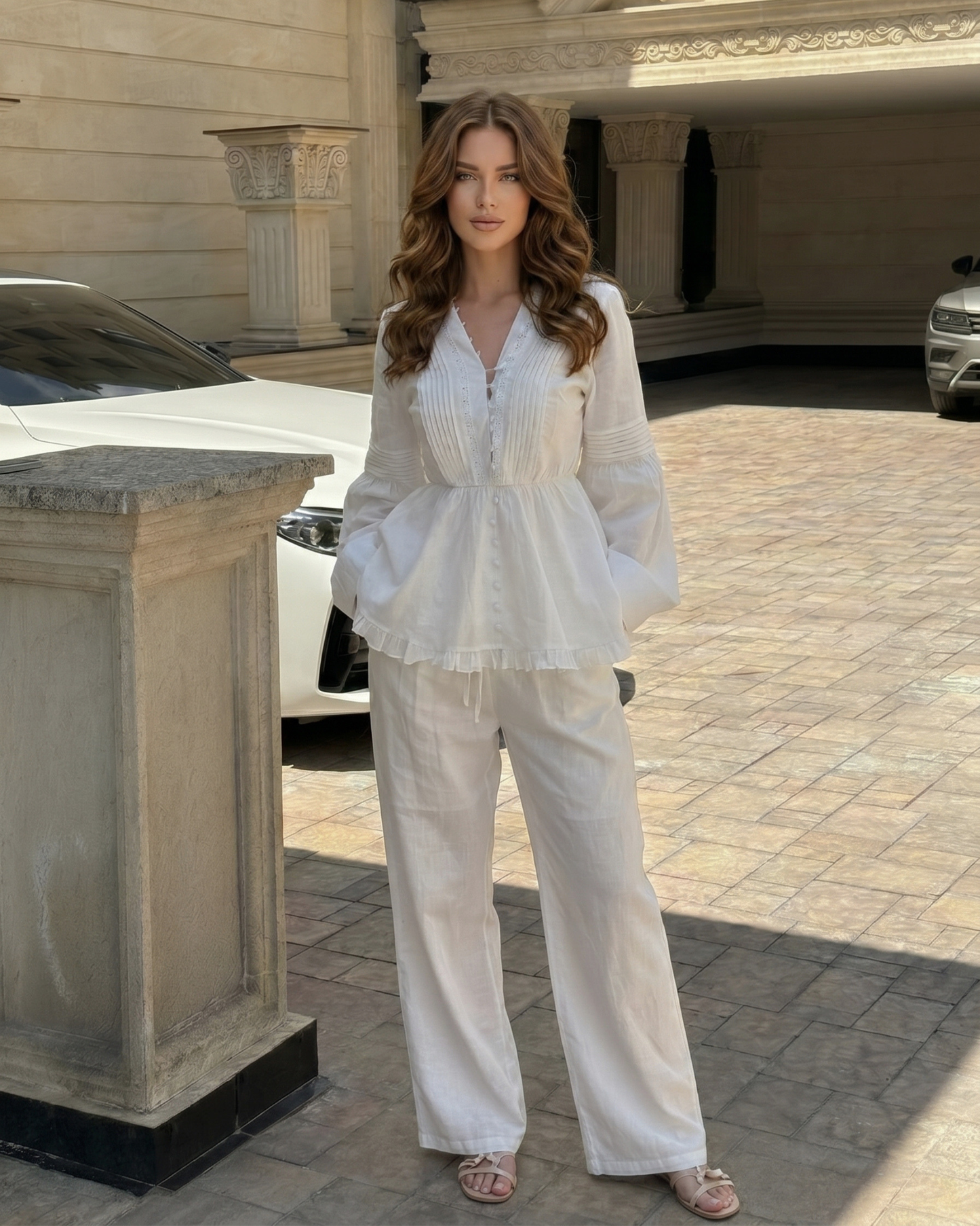 Peplum Two-Piece Set for summer casual Set