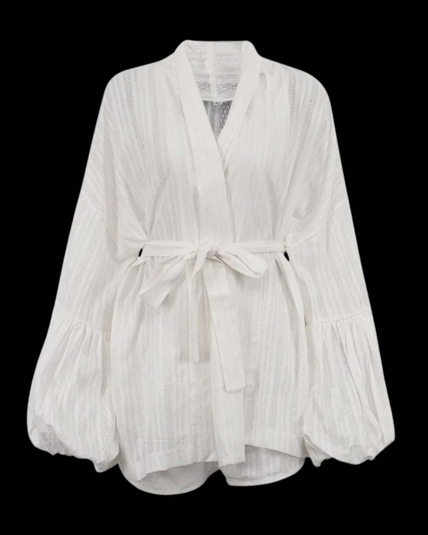 Voluminous Sleeve Cardigan and Shorts Two Pieces Set