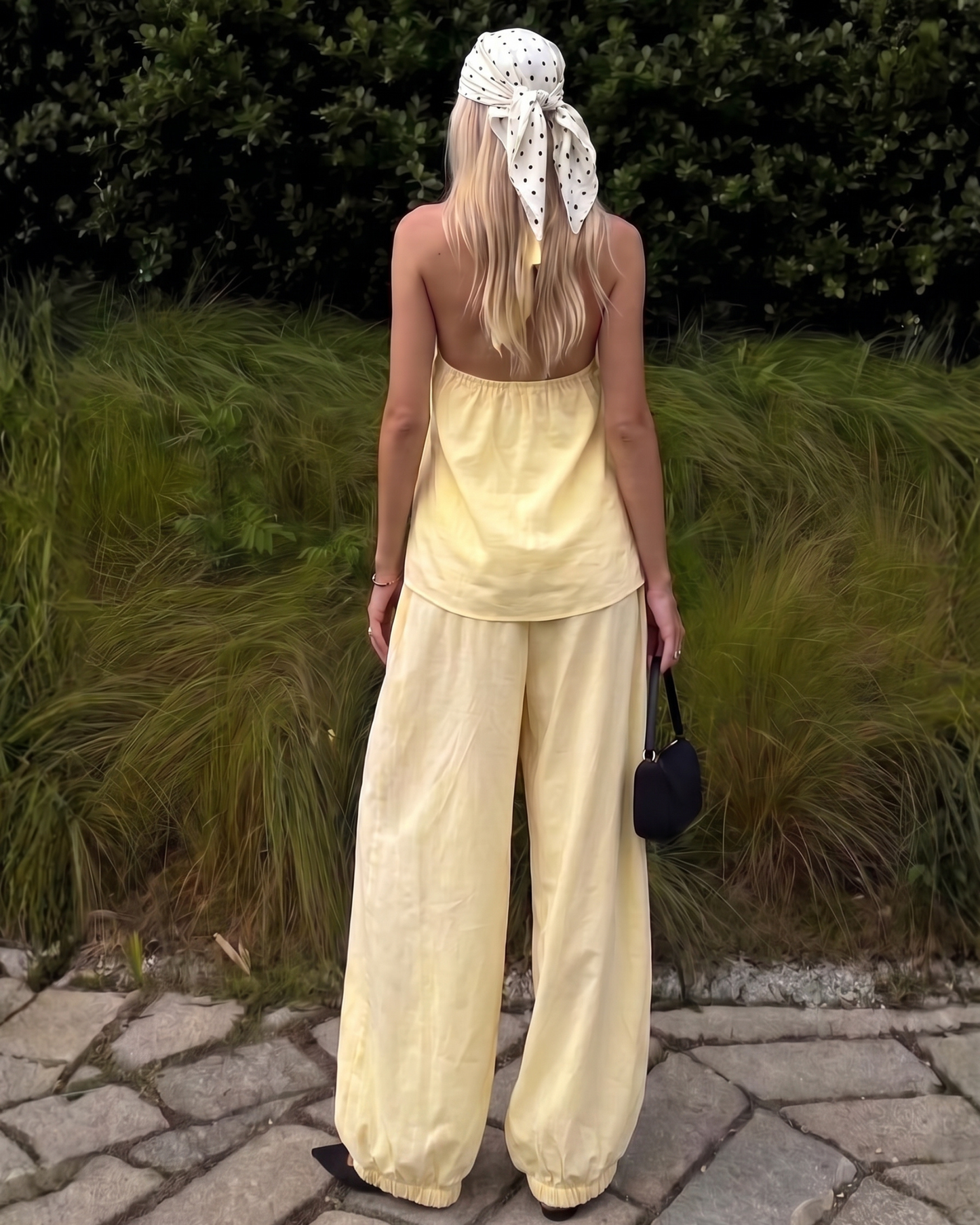Halter and Lantern Pants  Set “Nocturne”