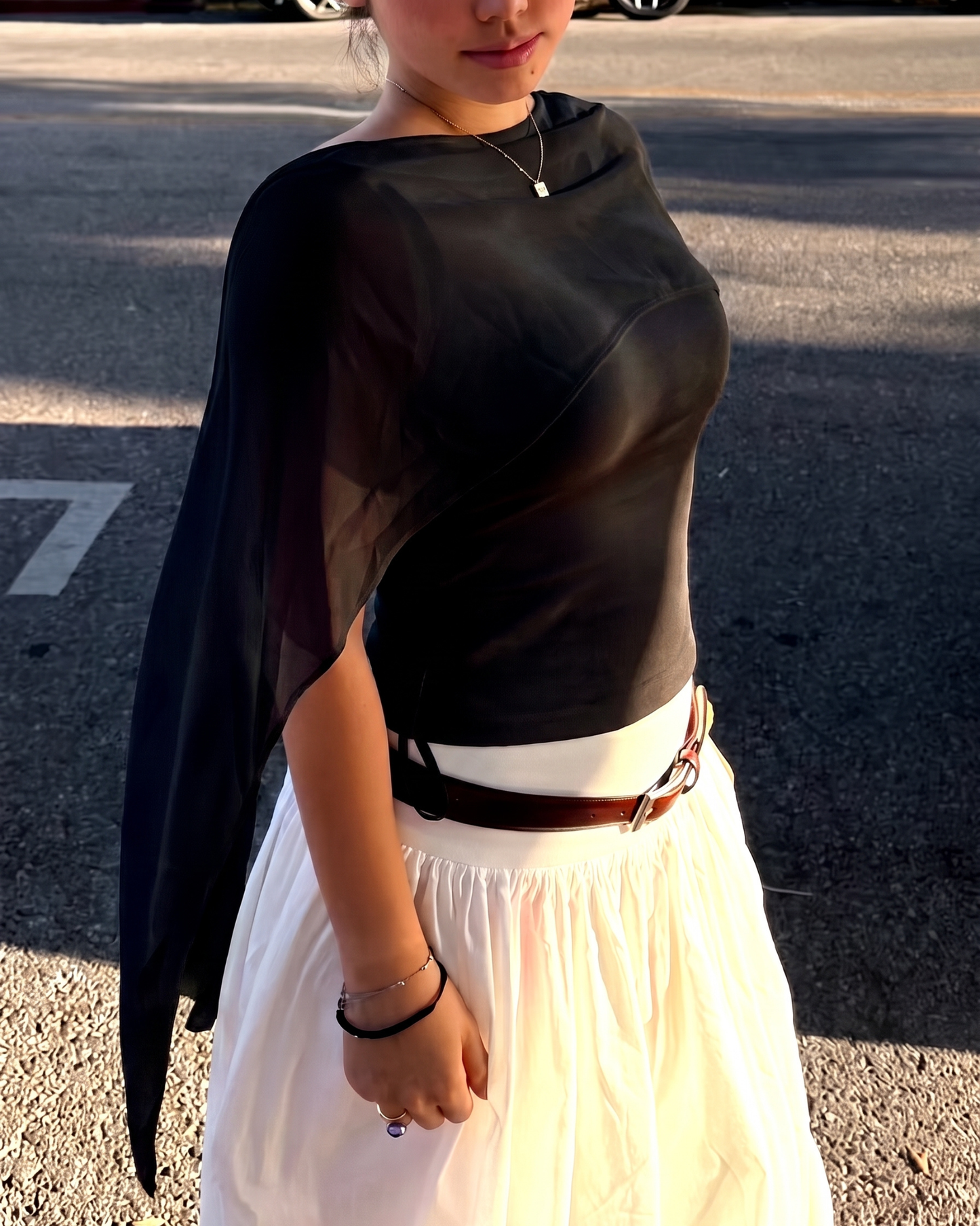 “Chiffon Breeze" Overlay Top