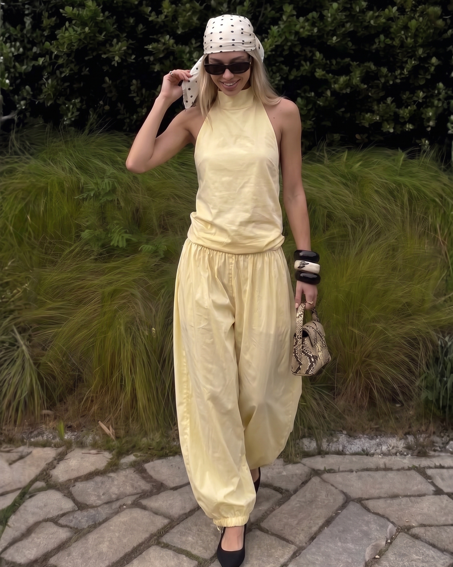 Halter and Lantern Pants  Set “Nocturne”
