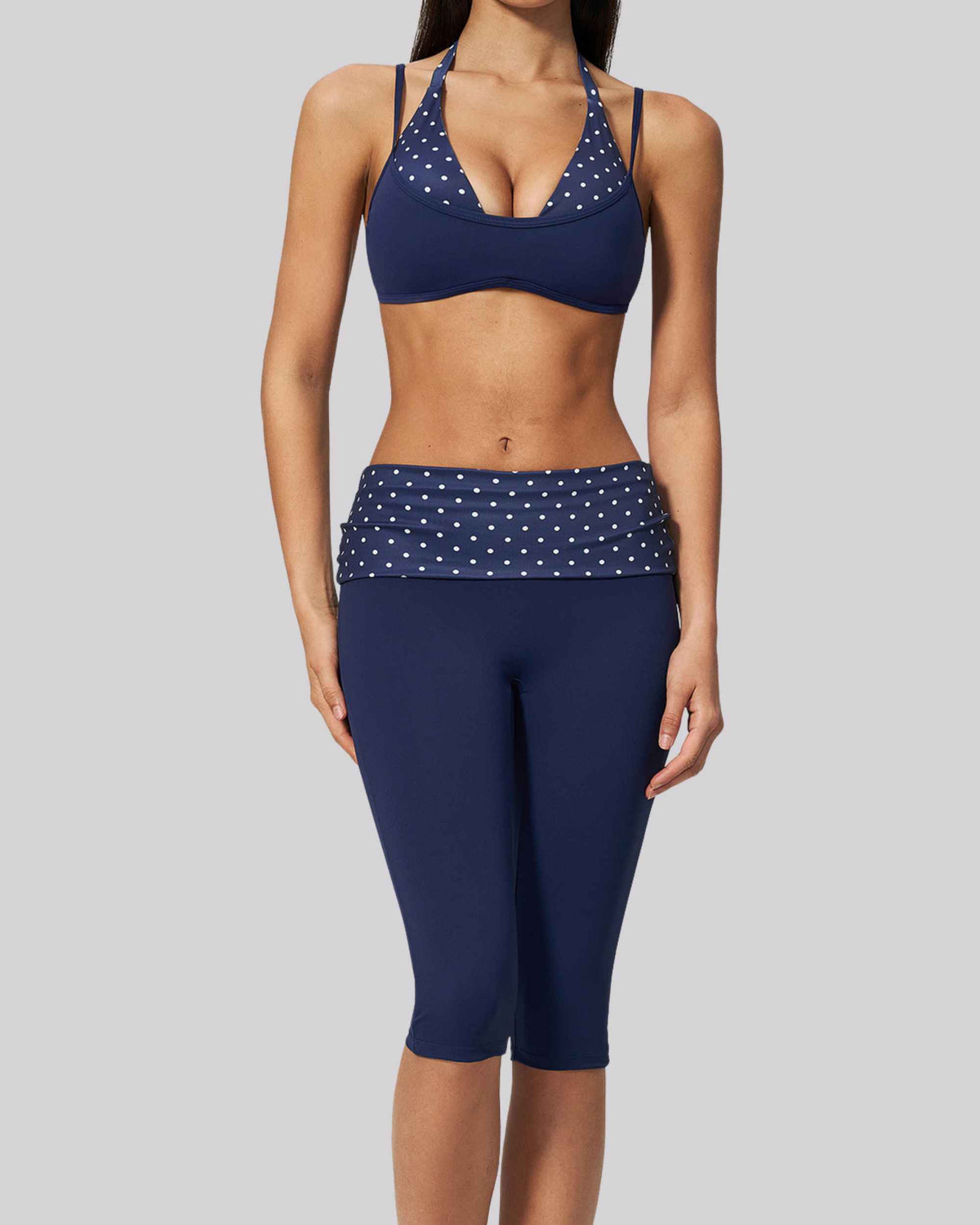 Navy Blue White Polka Dot