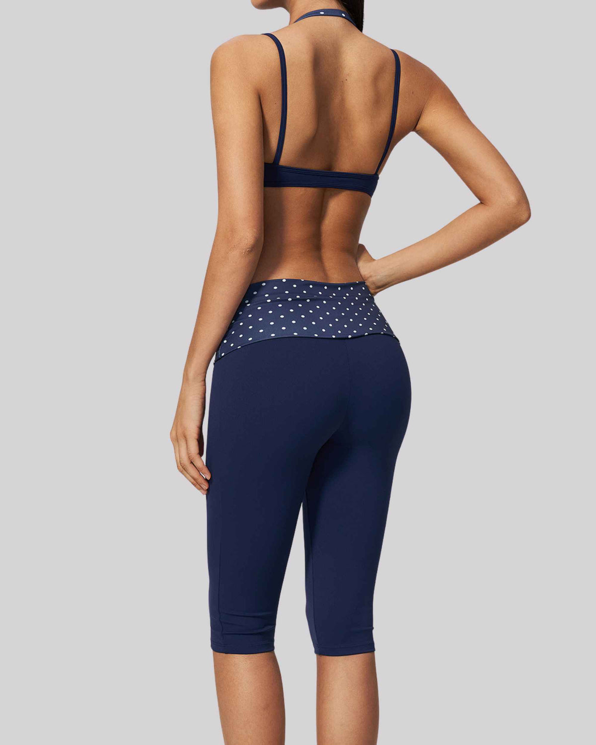 Navy Blue White Polka Dot