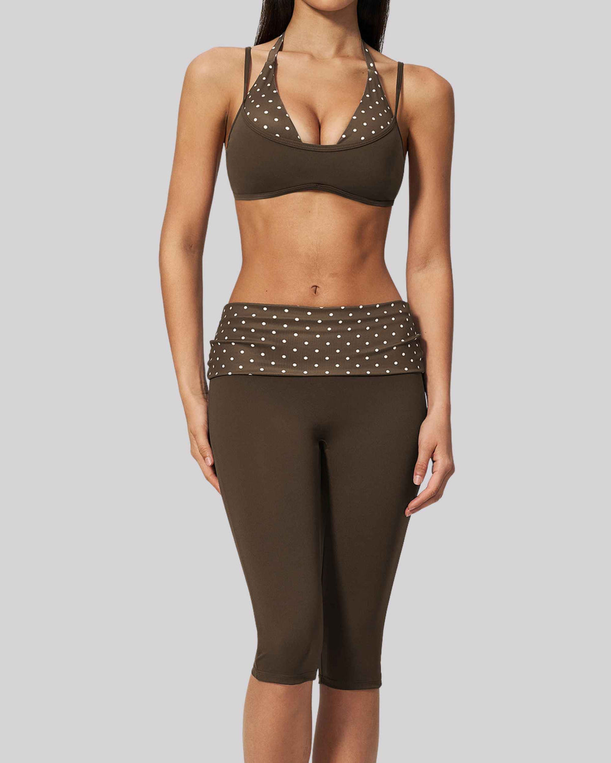 Brown White Polka Dot