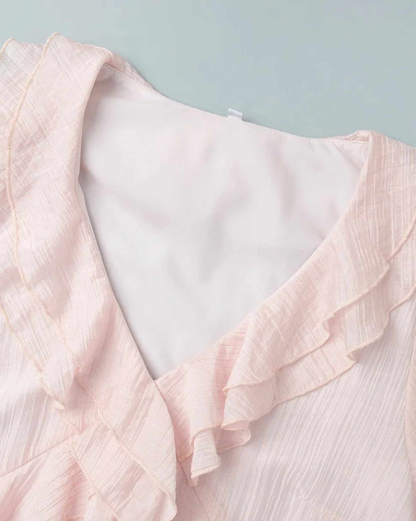 Soft Pink Tencel Tiered Ruffle Dress
