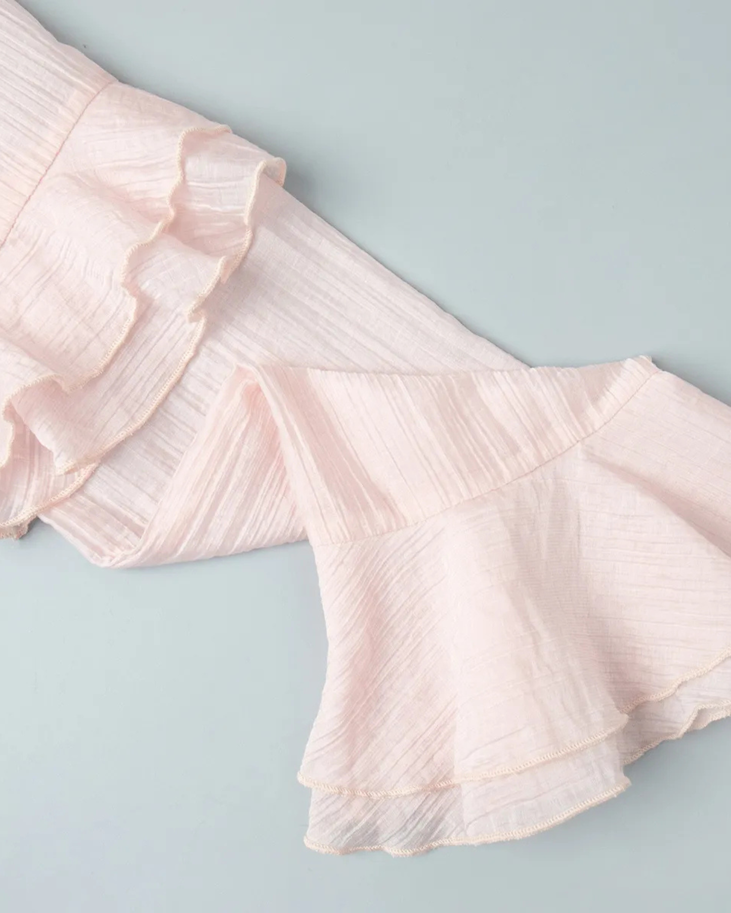 Soft Pink Tencel Tiered Ruffle Dress