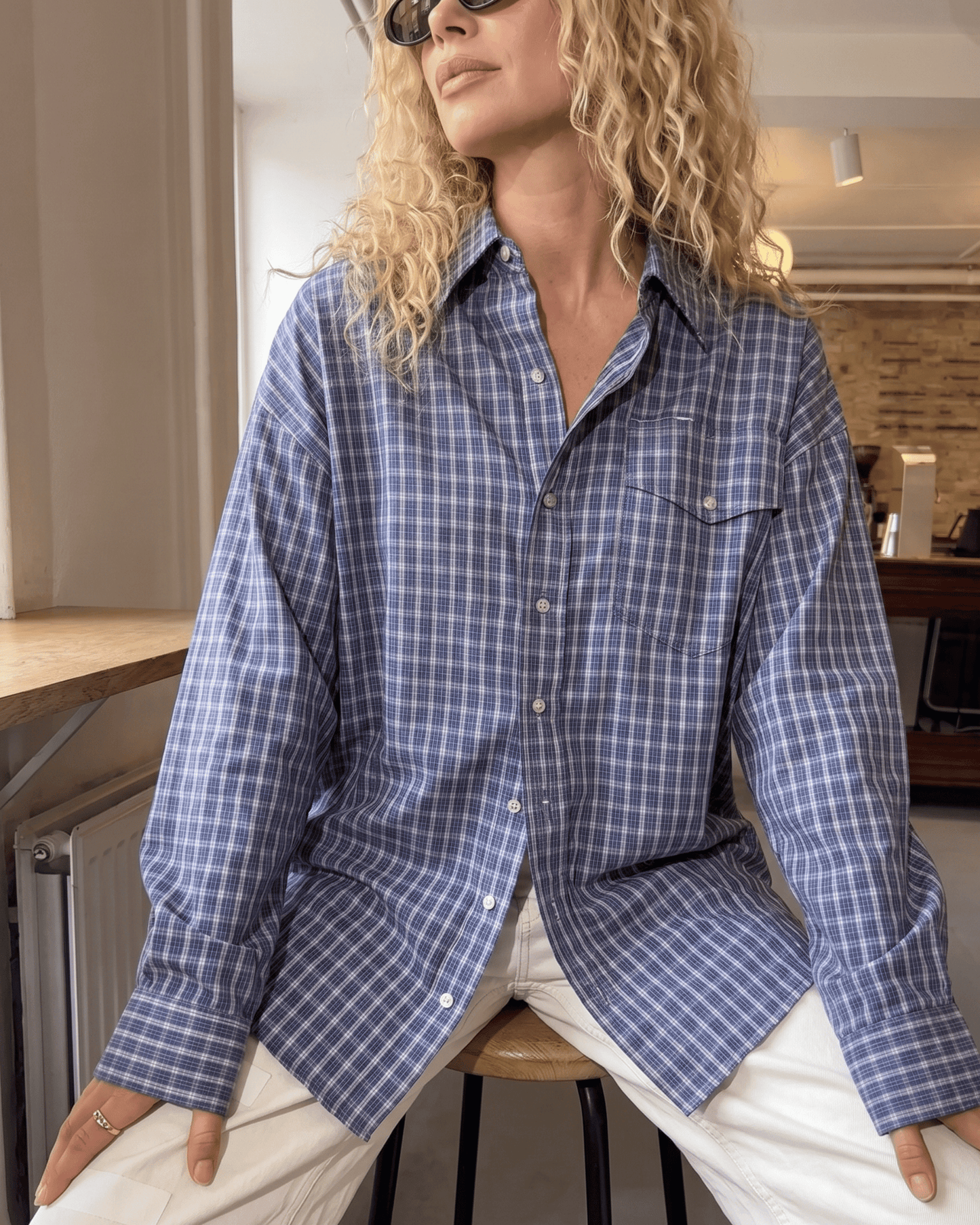 Pure Cotton Plaid Cardigan for Women