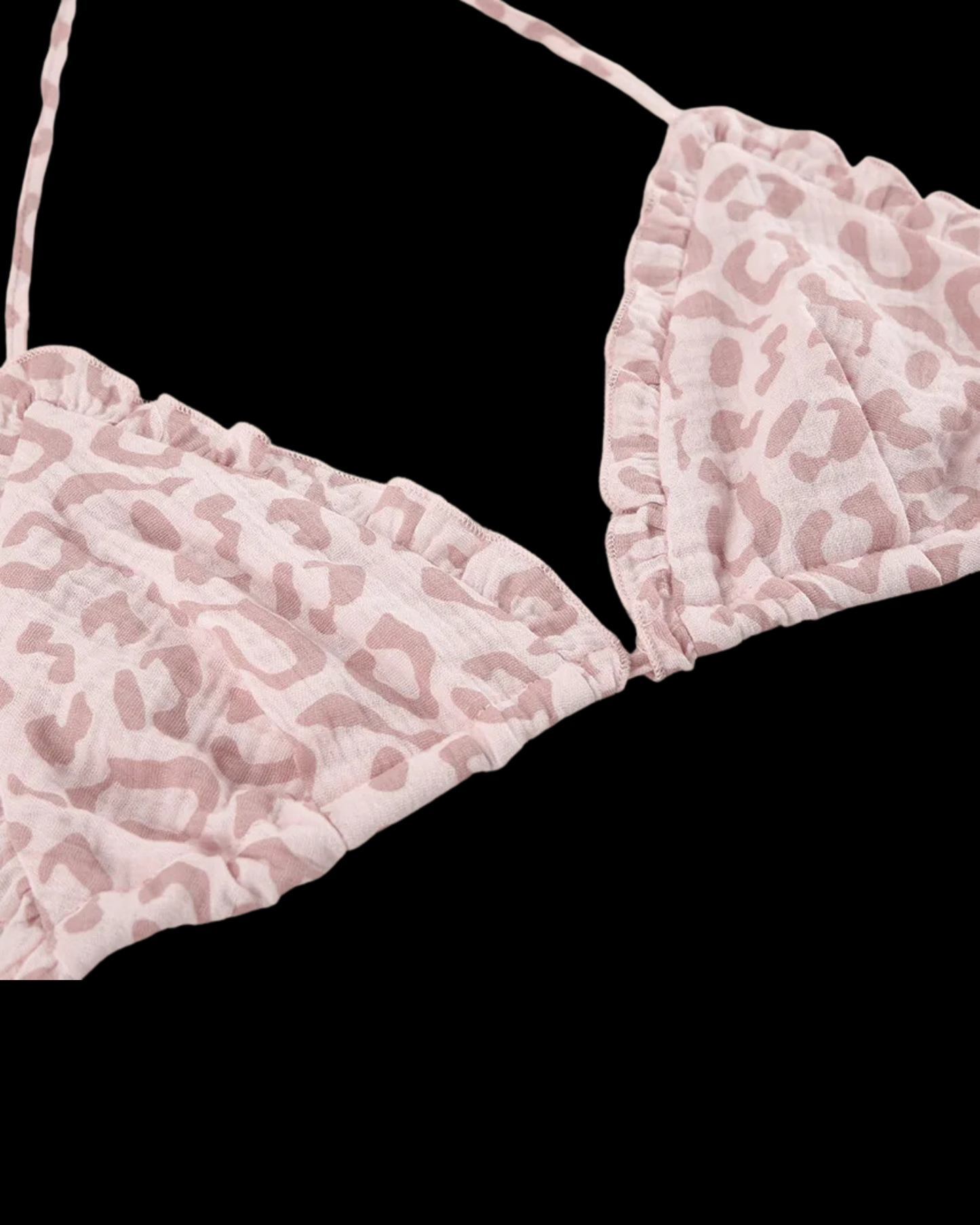 Heart Print Long Sleeve Top, Bikini Top & Mini Skirt – 3-Piece Cotton Set