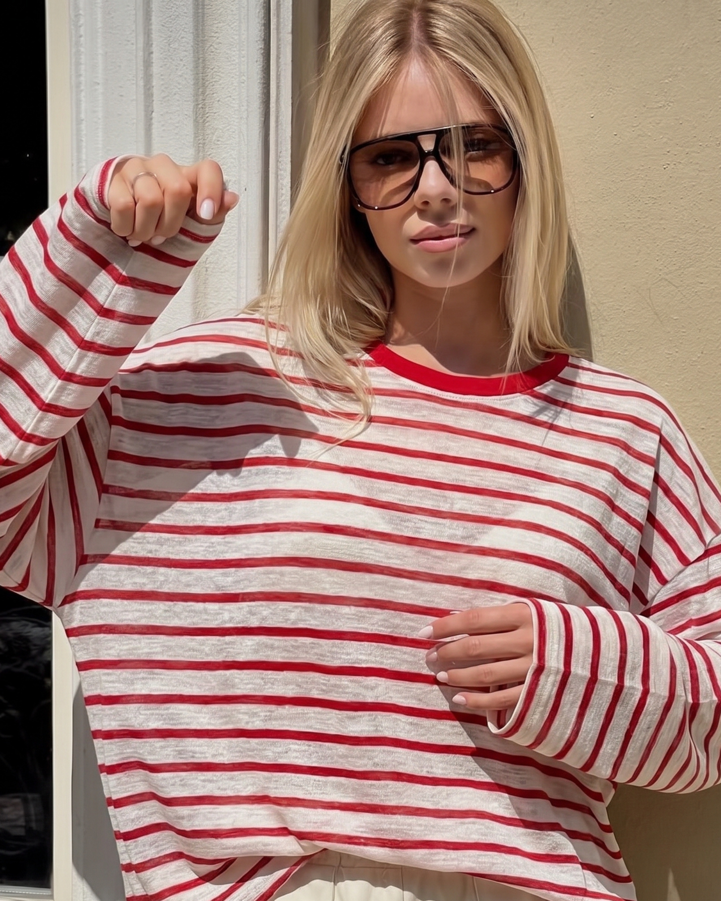 Viscose Fiber Striped Long Sleeve