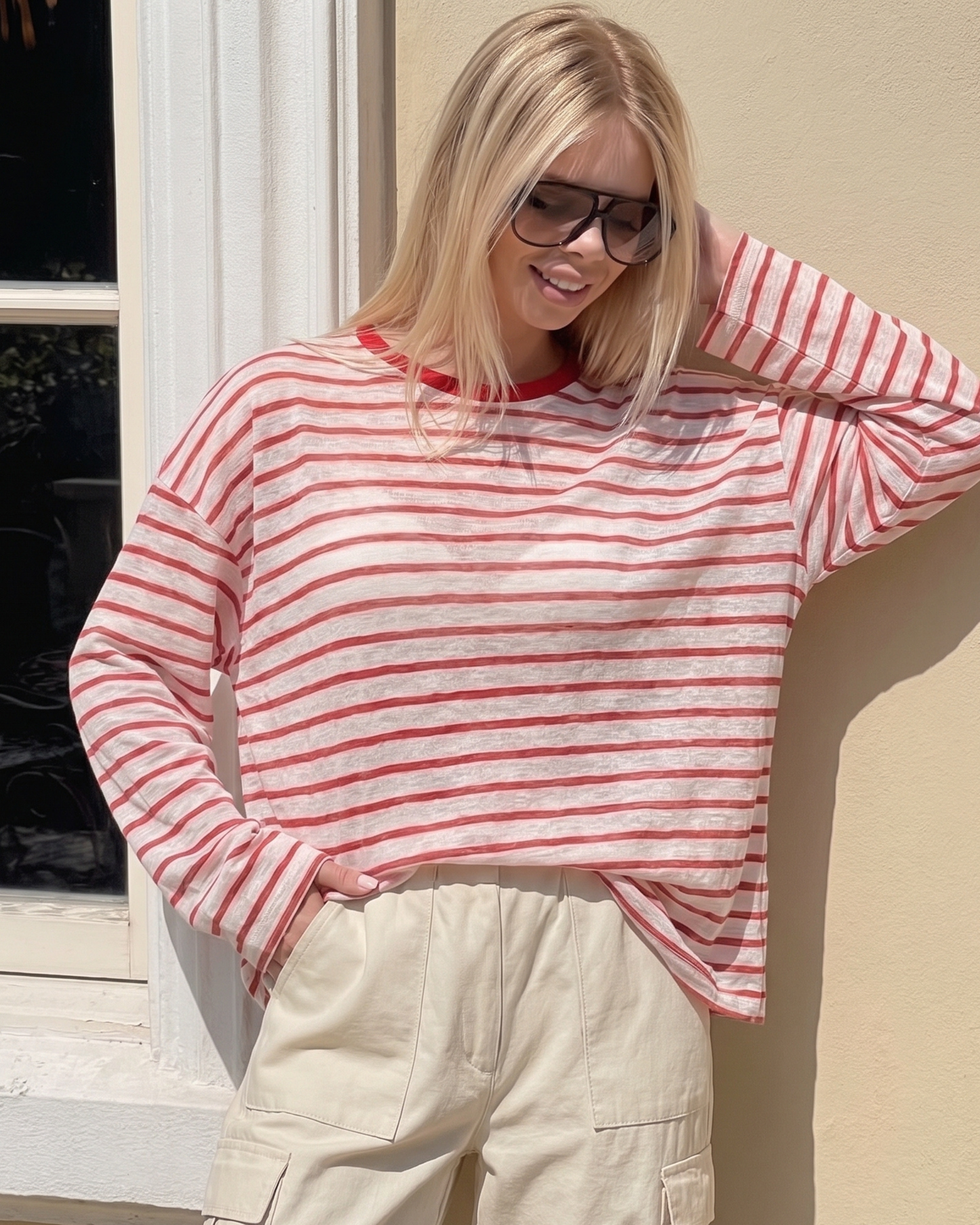 Viscose Fiber Striped Long Sleeve