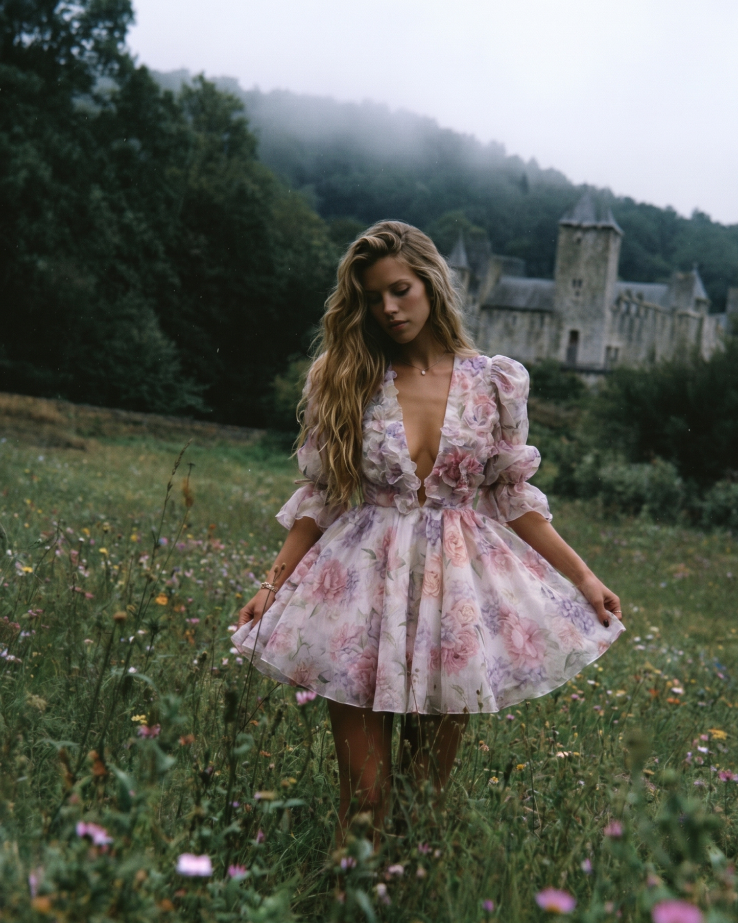 Floral Print Ruffle Mini Dress