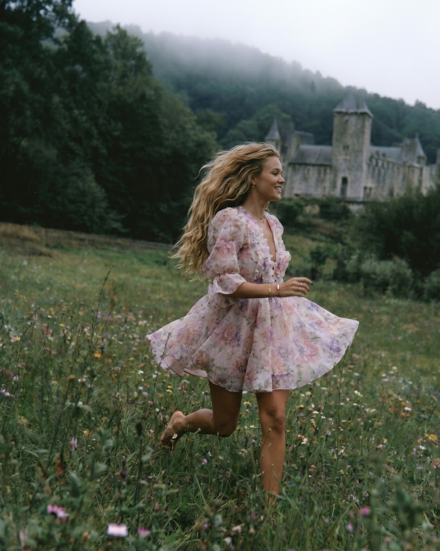 Floral Print Ruffle Mini Dress
