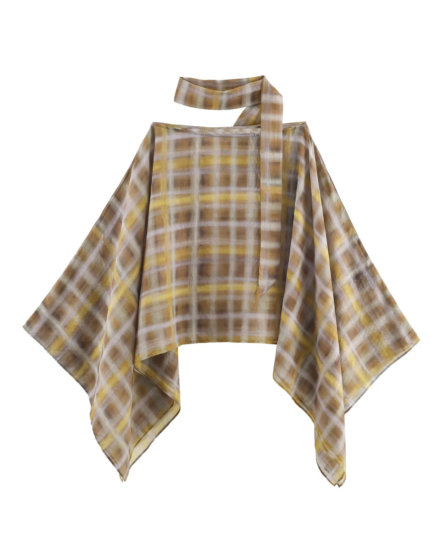 Asymmetrisches Drapier-Top mit Schal