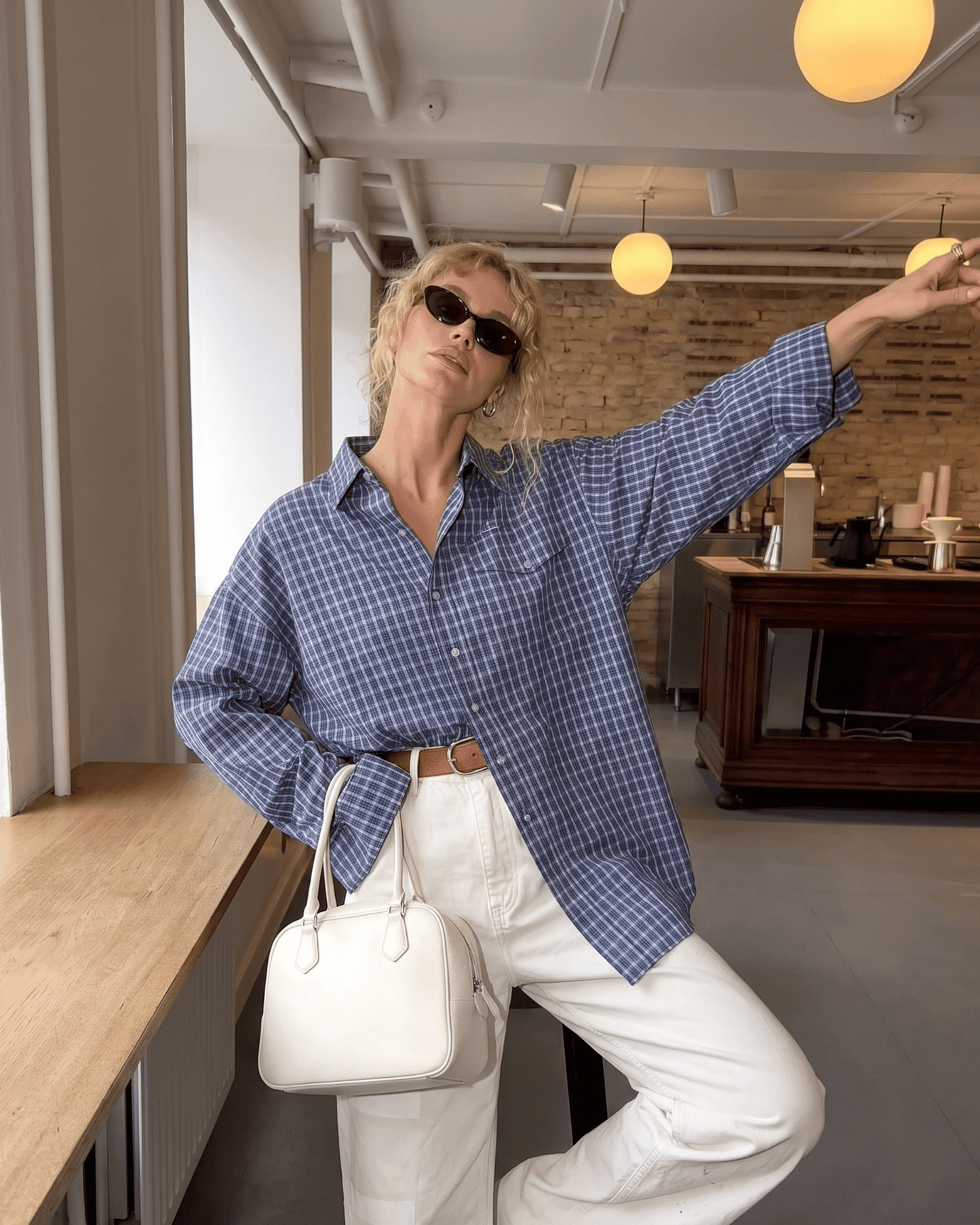 Pure Cotton Plaid Cardigan for Women