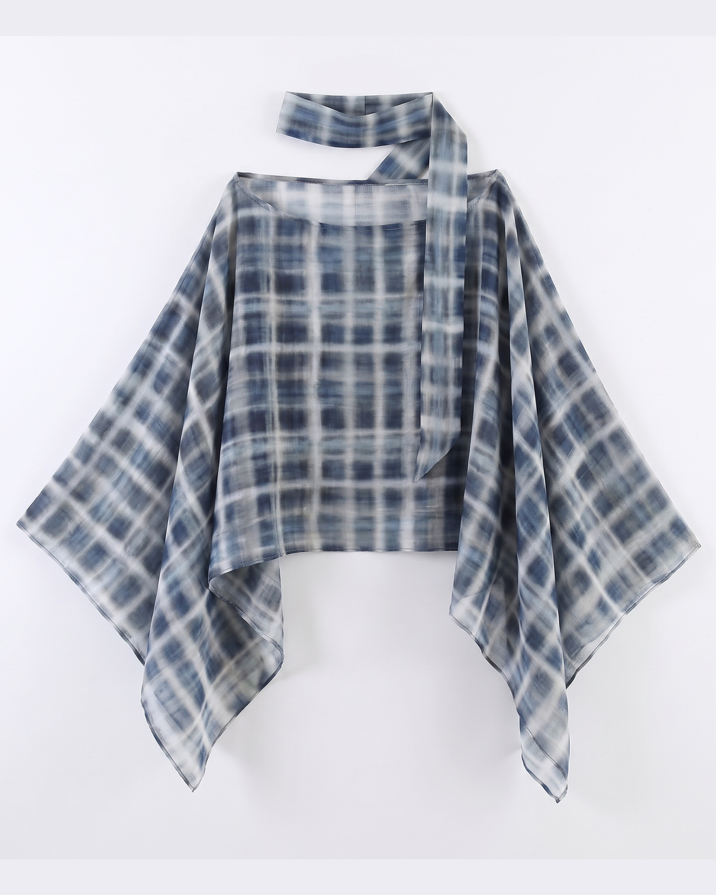 Asymmetrisches Drapier-Top mit Schal