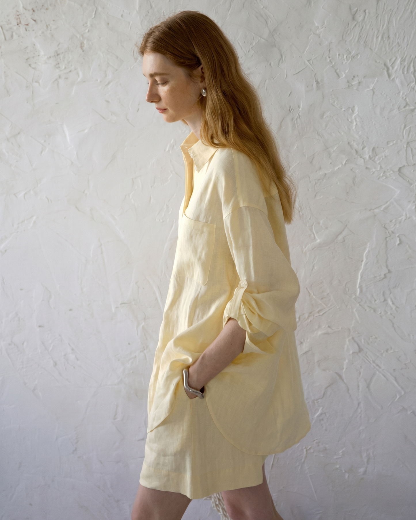Linen Blend Shirt and Shorts Set