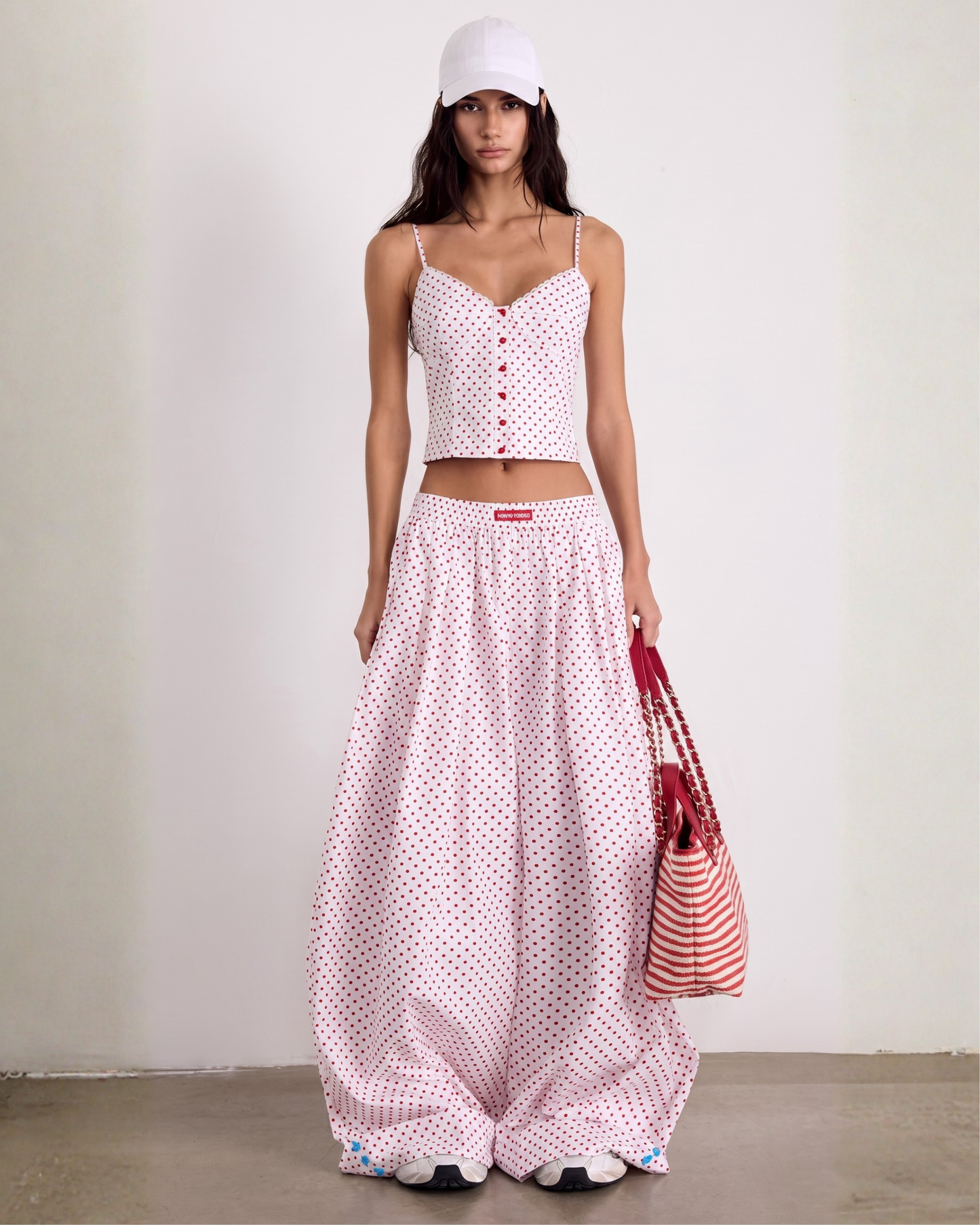 Polka Dot Set – Camisole with Midi Skirt or Baggy Pants