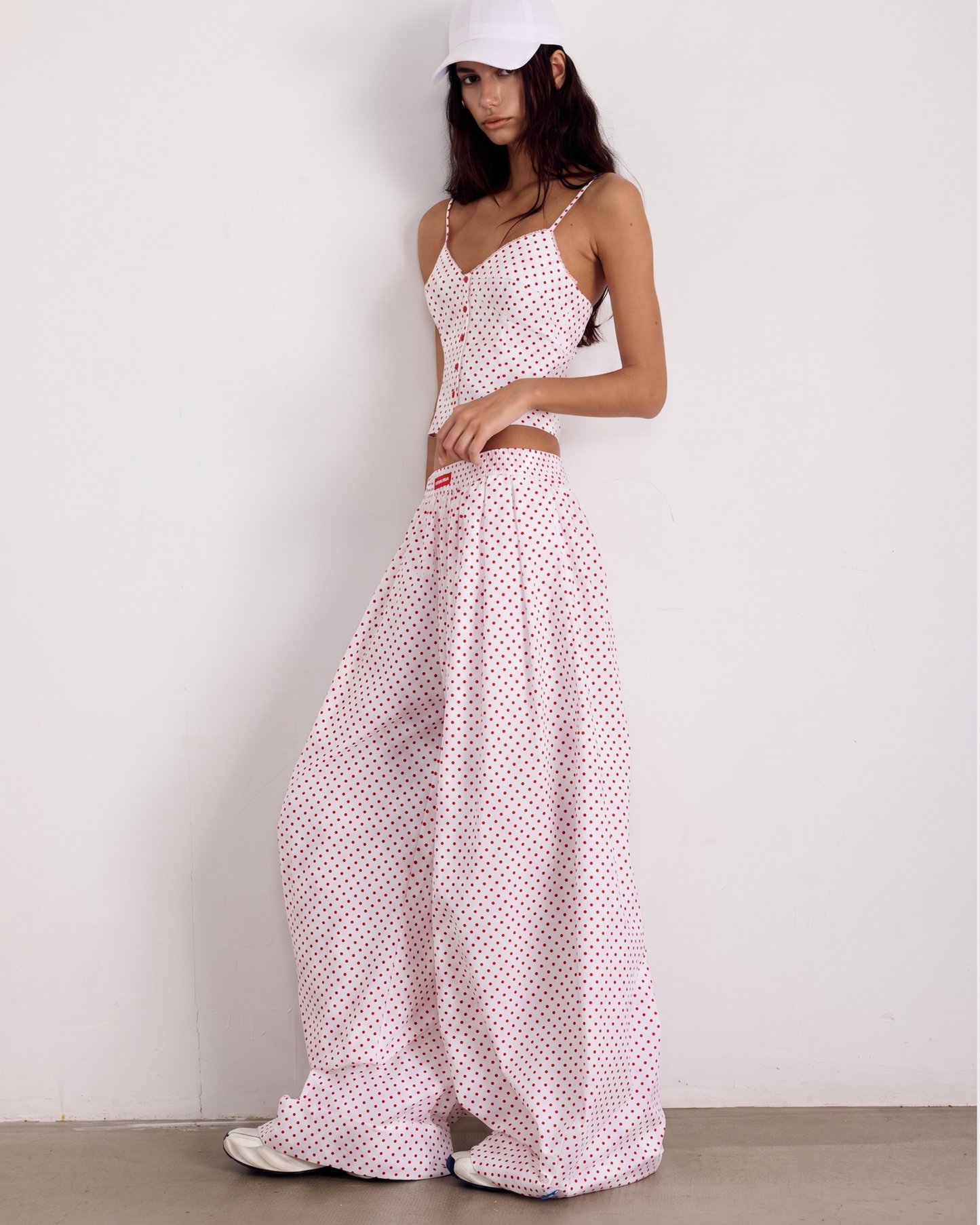 Polka Dot Set – Camisole with Midi Skirt or Baggy Pants