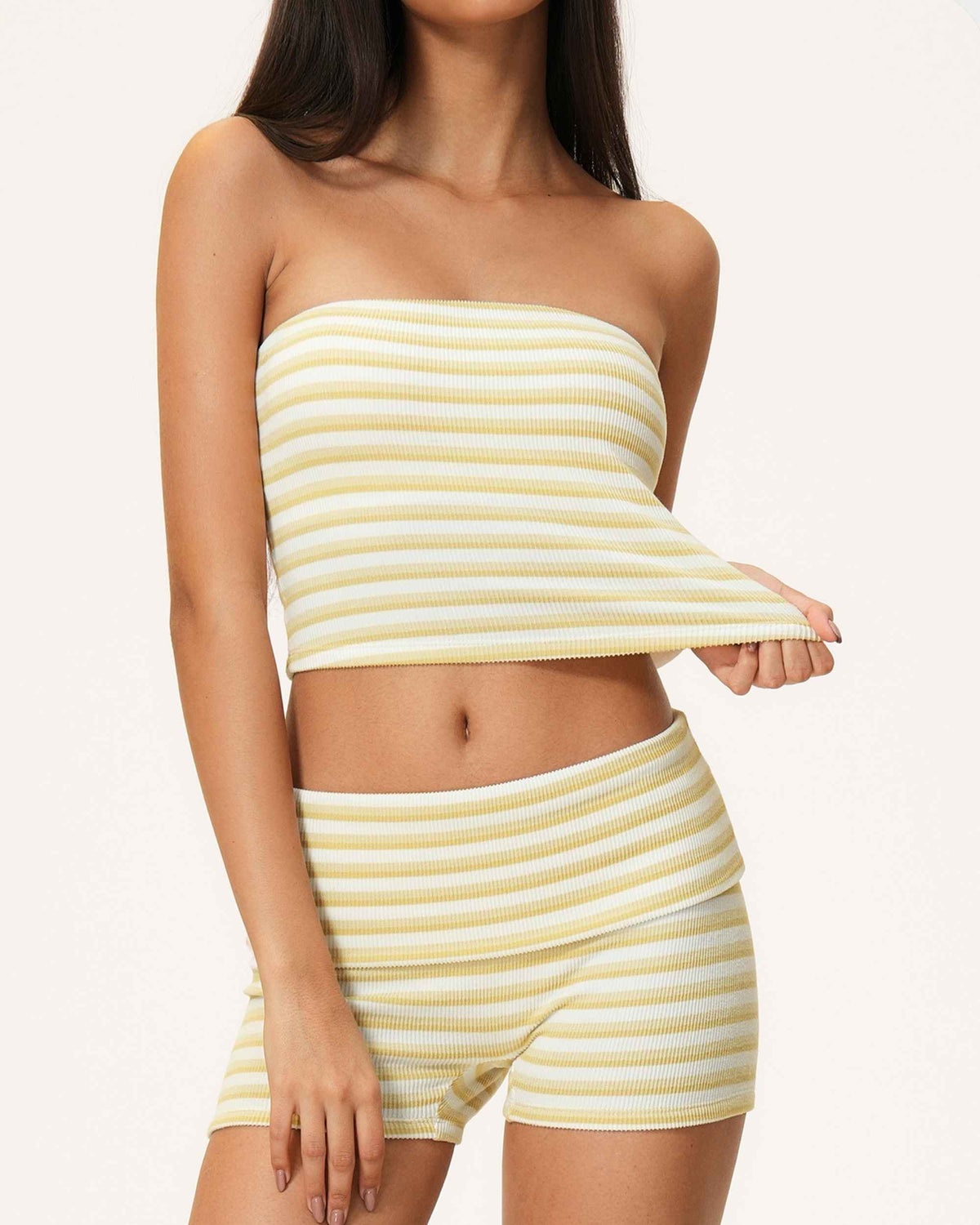 Vest Shorts Mustard White