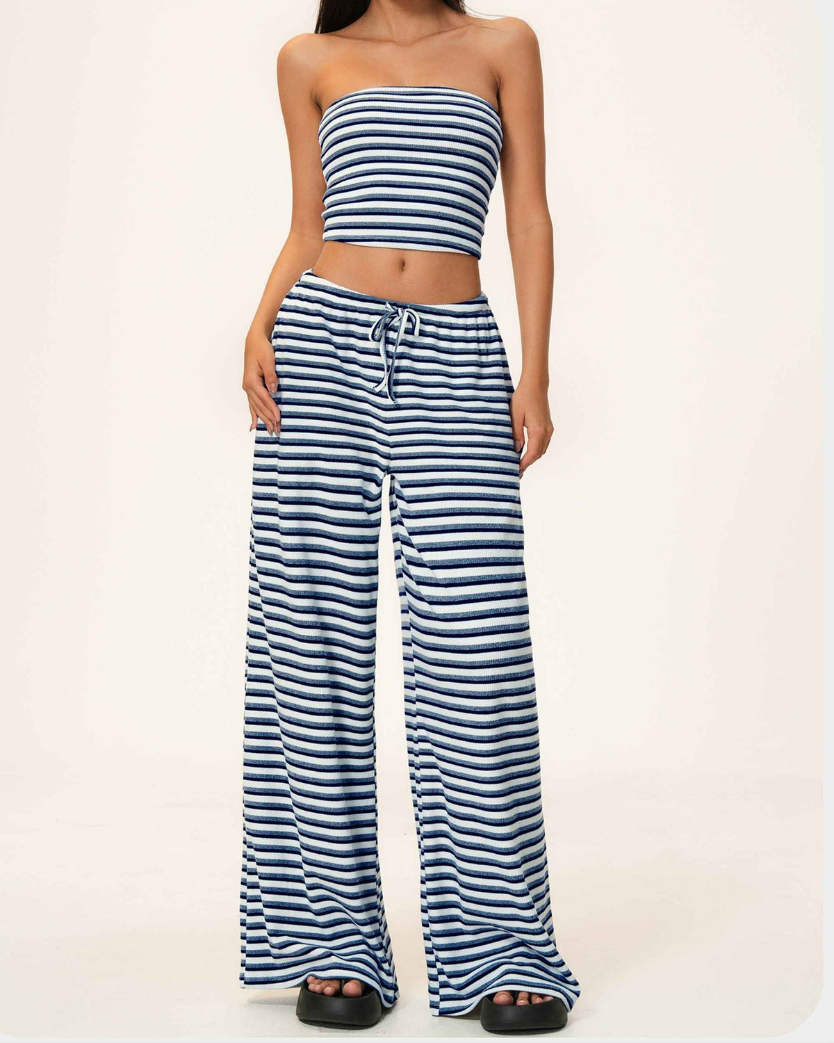Vest Wide Leg Pants Bahama White