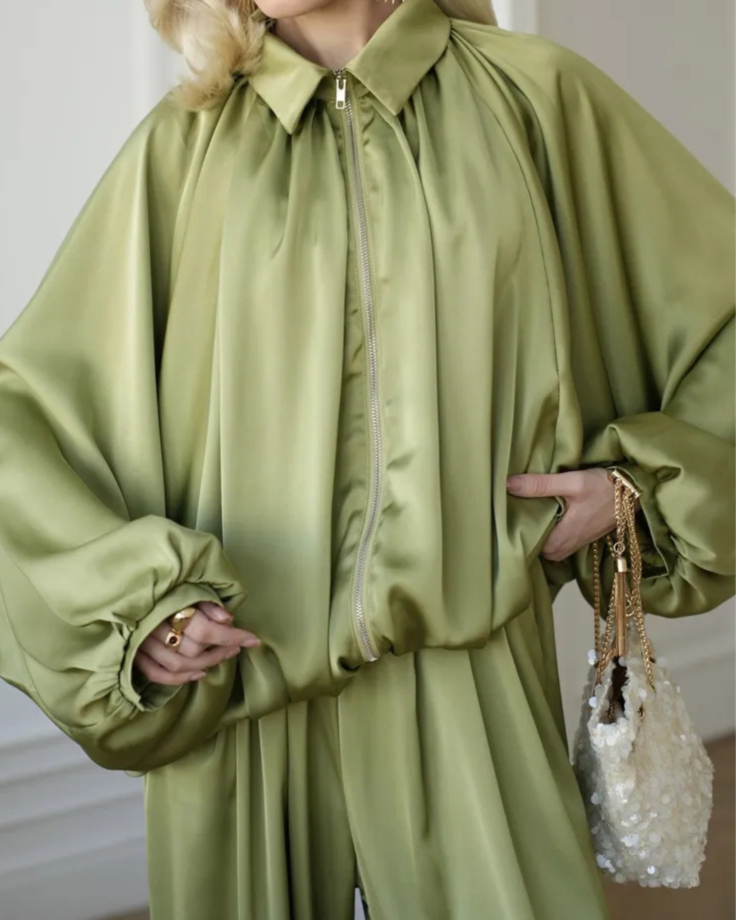 Oversized Zip-Up Two-Piece Set