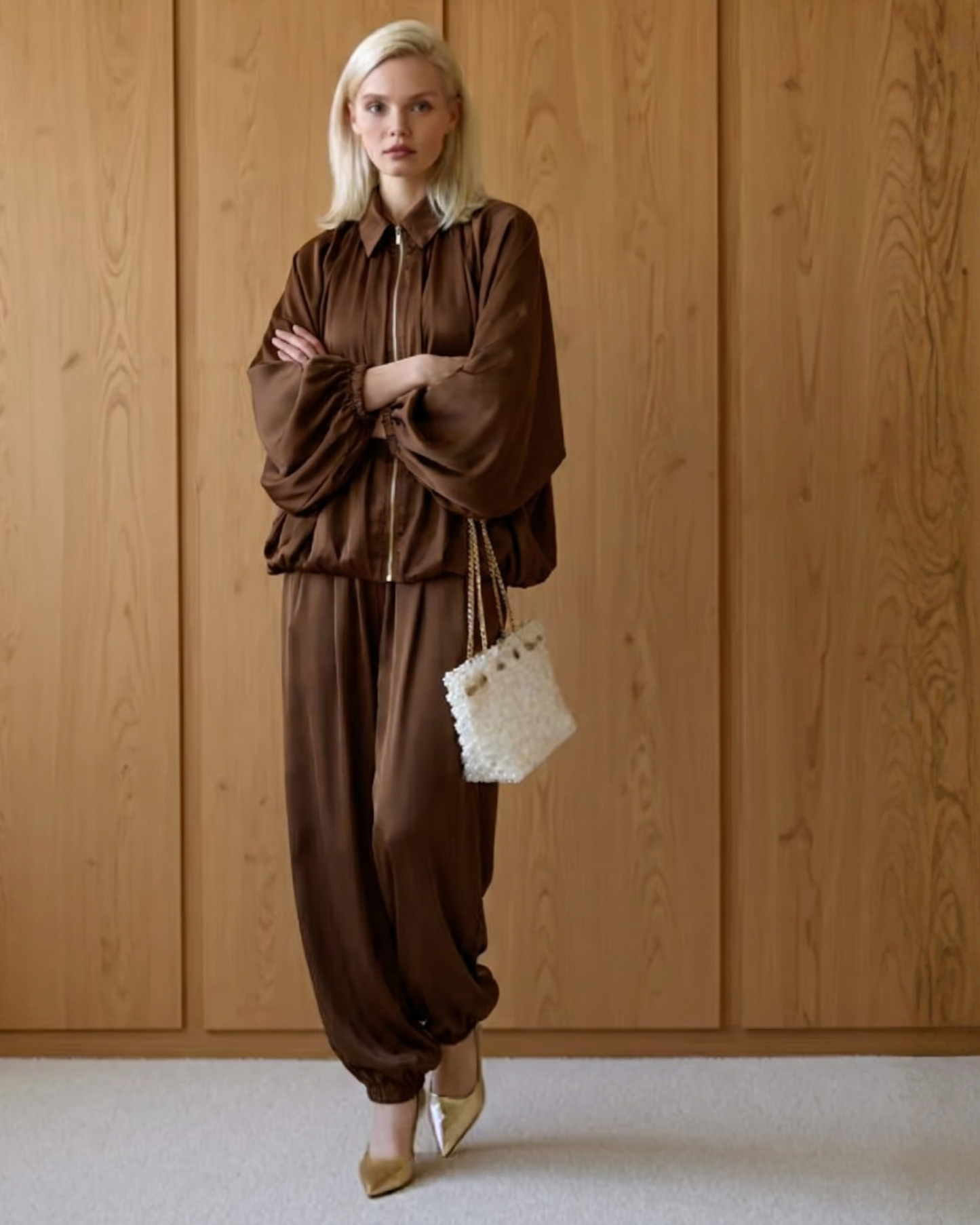 Oversized Zip-Up Two-Piece Set