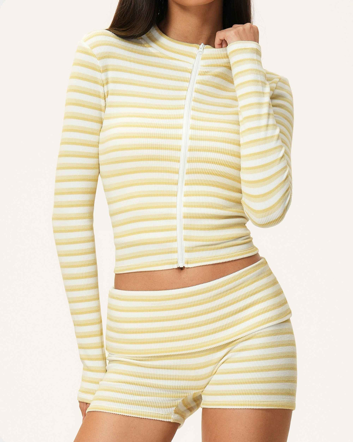Jacket Shorts Mustard White