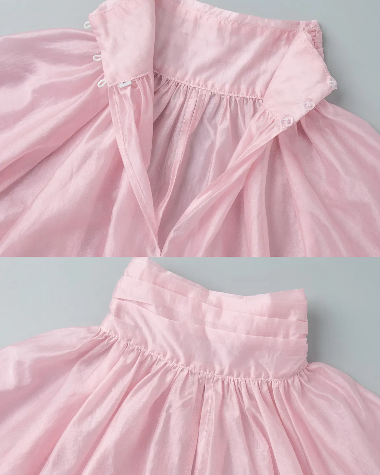 Pink High-Neck Blouson Shirt