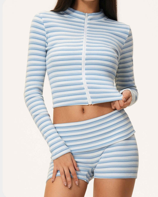 Jacket Shorts Light Blue White