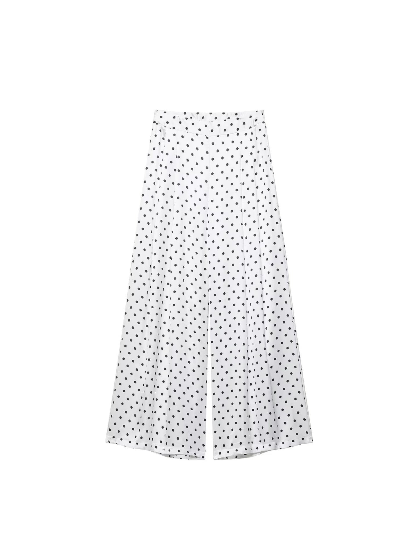 Polka Dot Two-Piece Wide-Leg Jumpsuit-Style Set