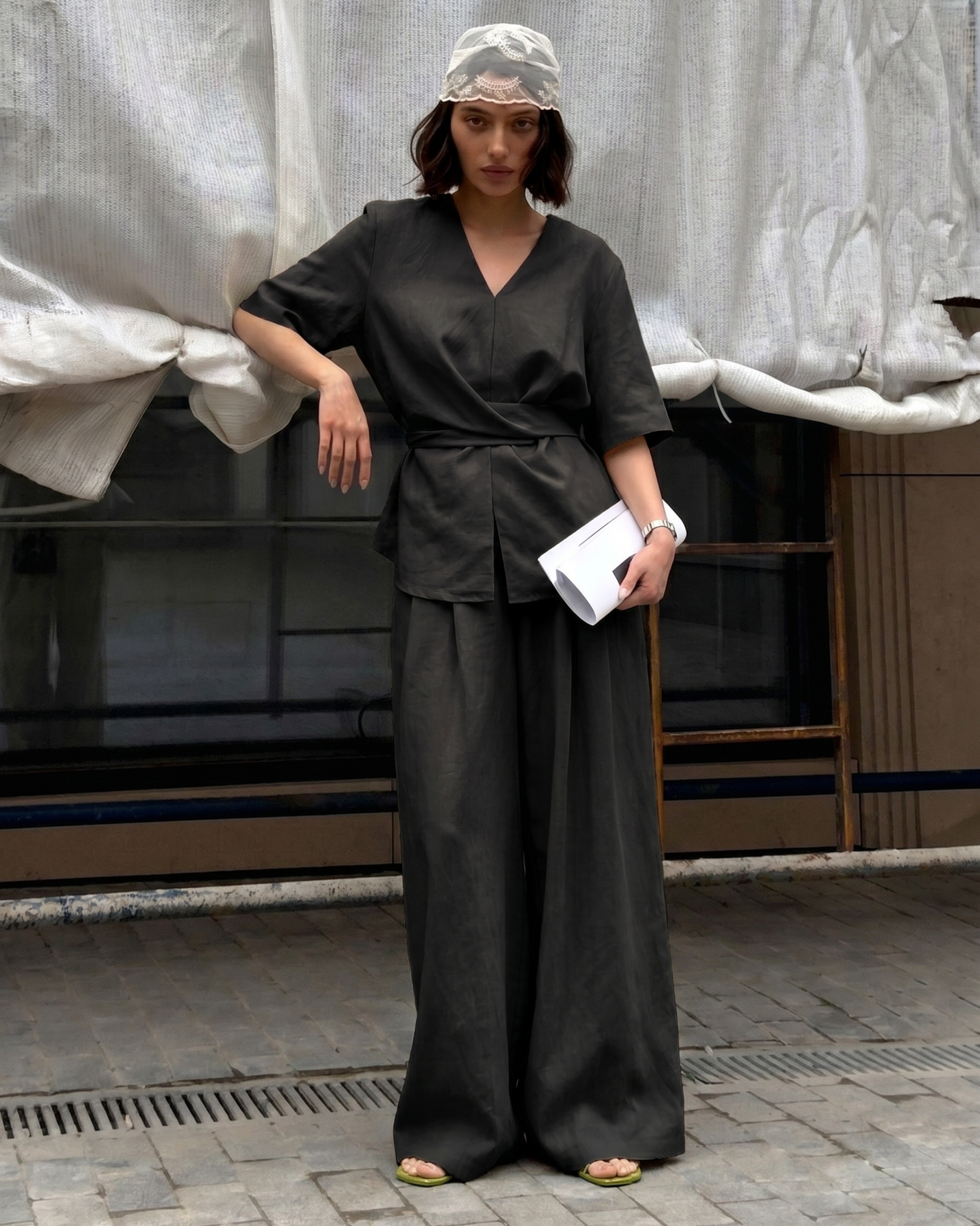 Women's Blouse and Wide-Leg Pants Set