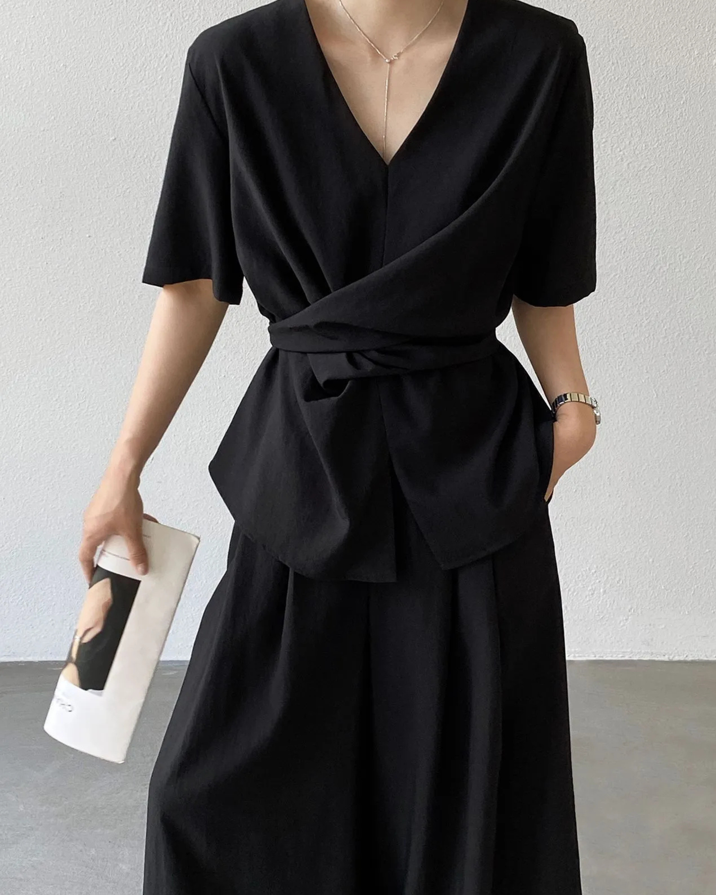 Women's Blouse and Wide-Leg Pants Set