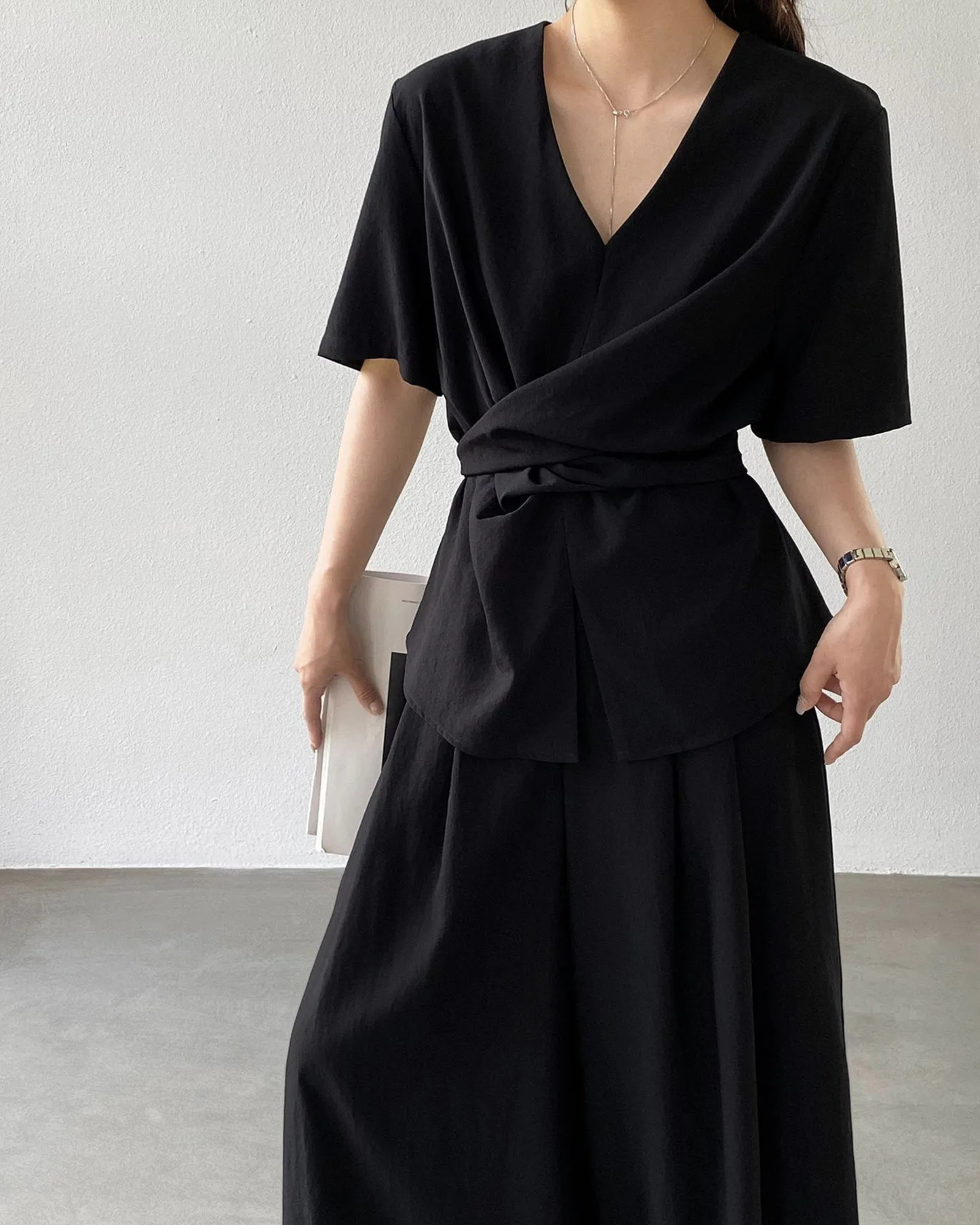 Women's Blouse and Wide-Leg Pants Set