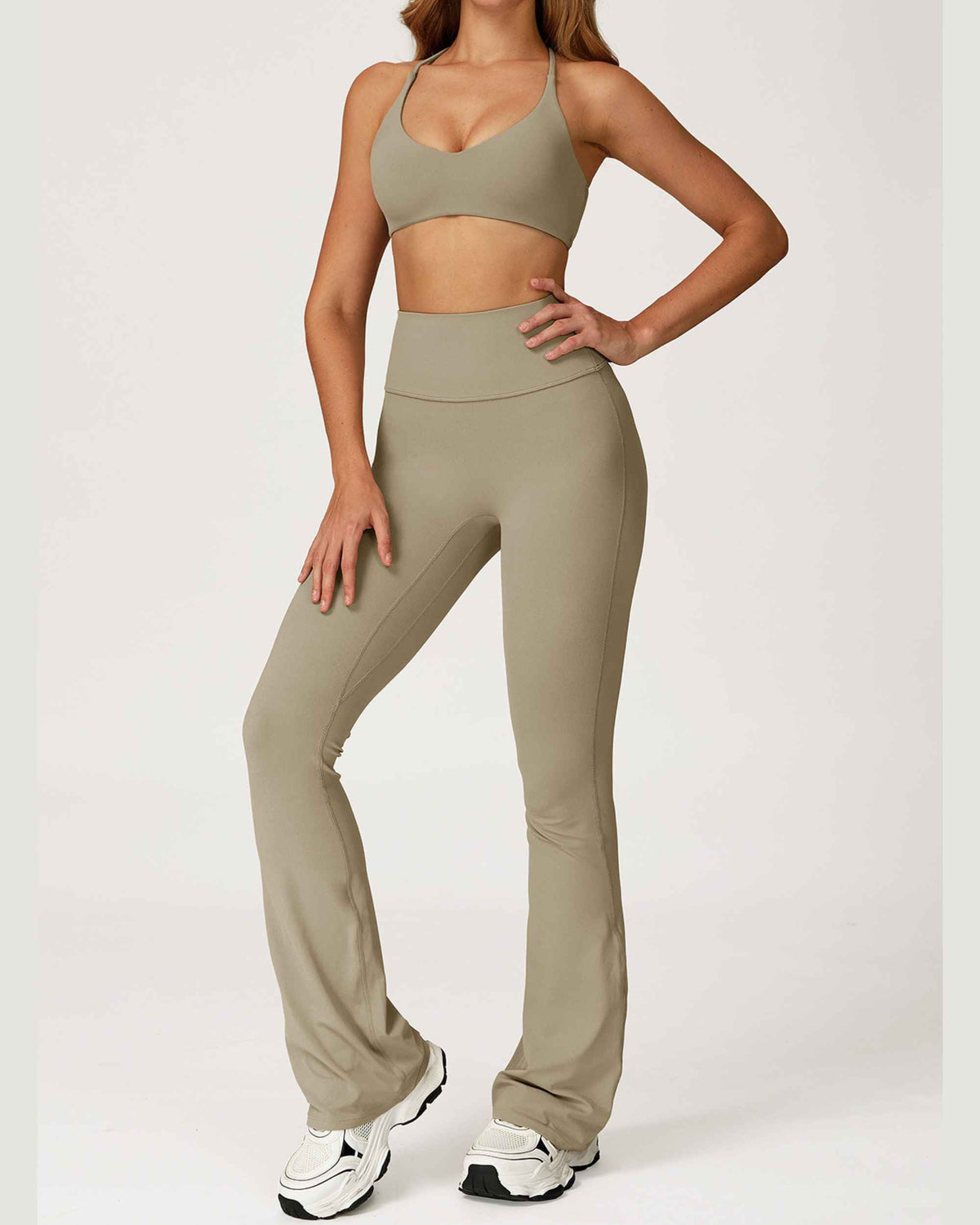 Bra + bell bottoms camel brown