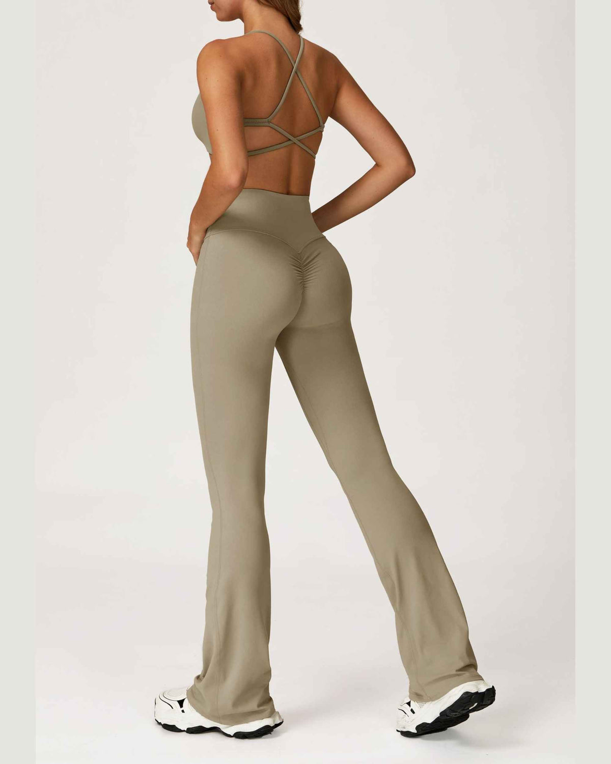 Bra + bell bottoms camel brown