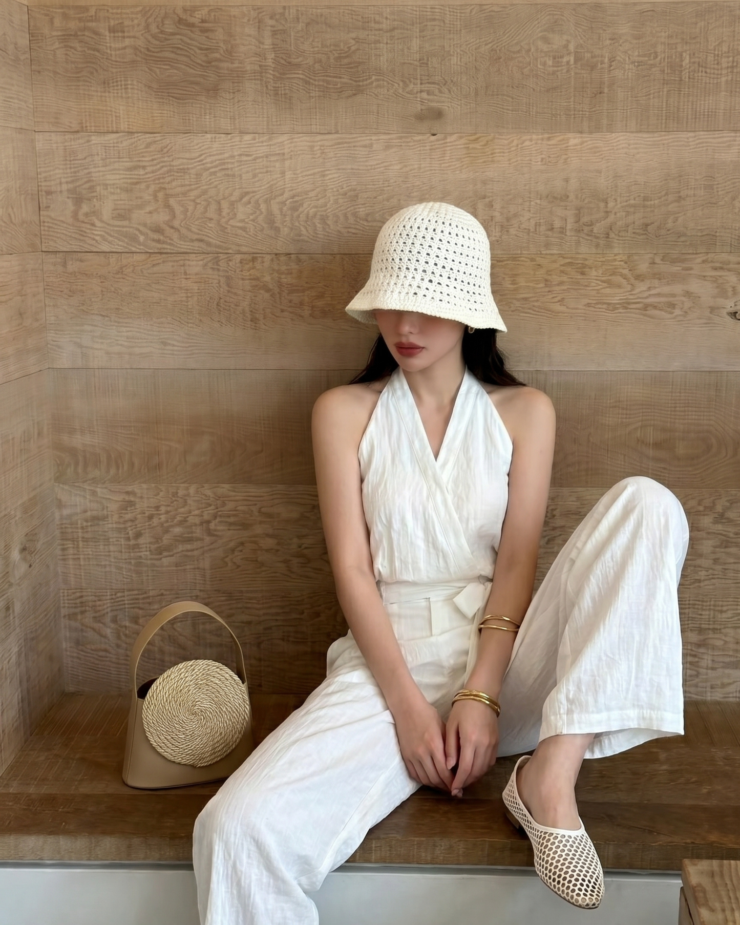 Tencel Blend Sleeveless Two-Piece Set