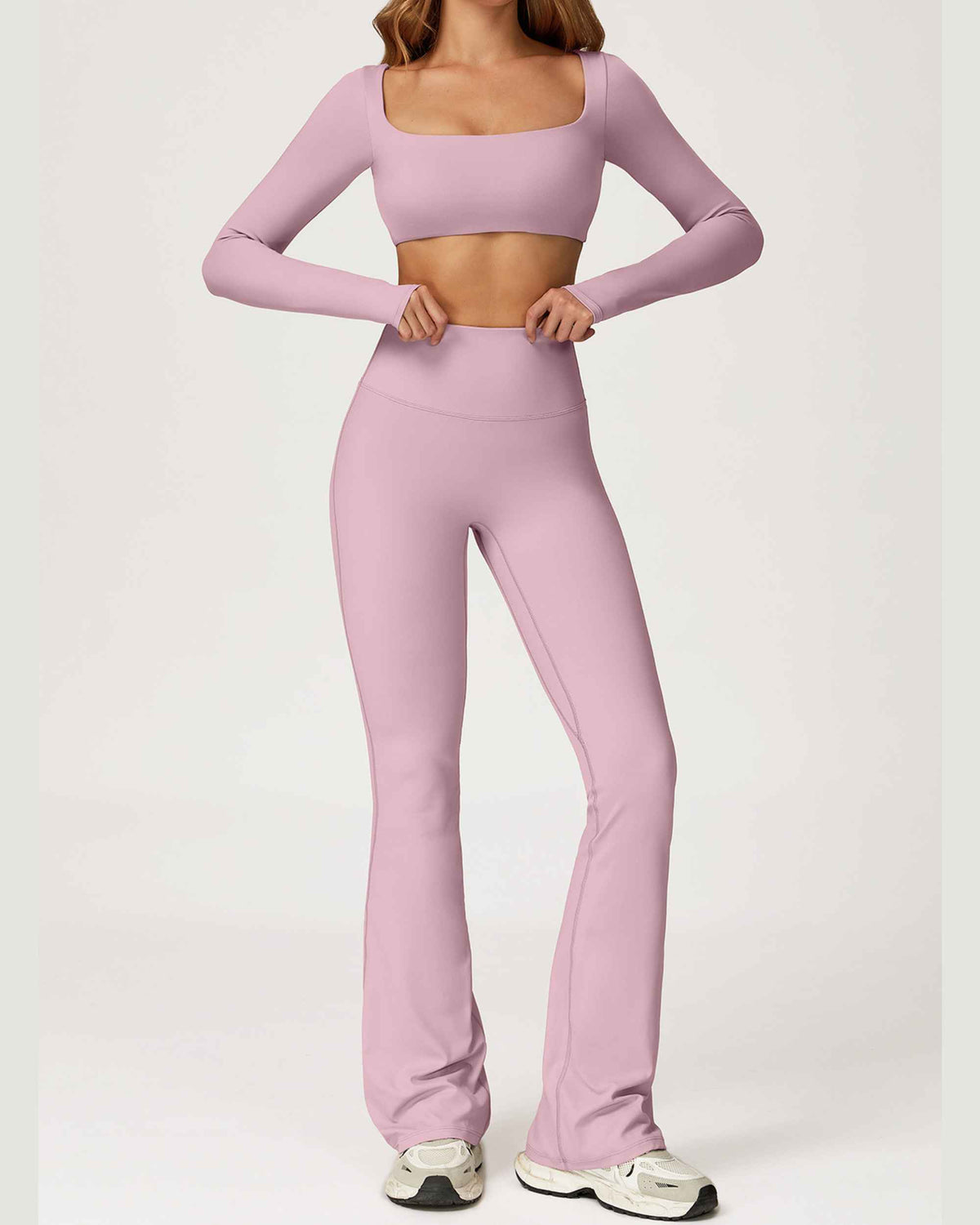 Long sleeve + bell bottoms rose purple